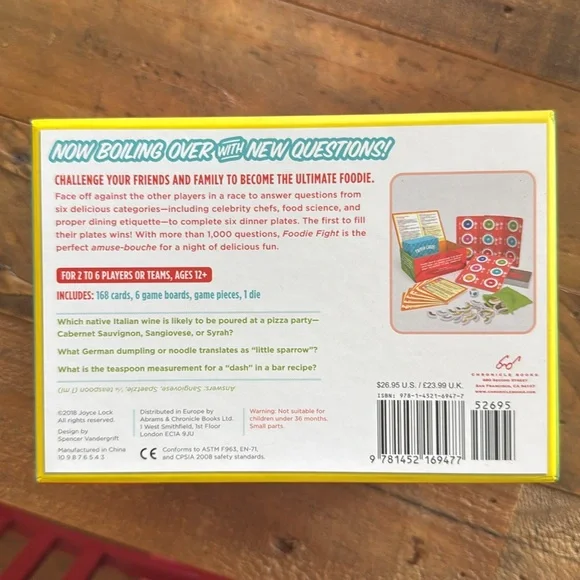 NWOT Foodie Fight Trivia Game - Picture 2 of 3